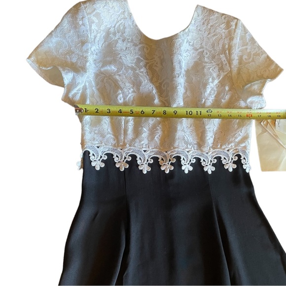 VTG 90s Gunne Sax Jessica McClintock Black White Lace Dress NWT NOS HoCo - Picture 14 of 16